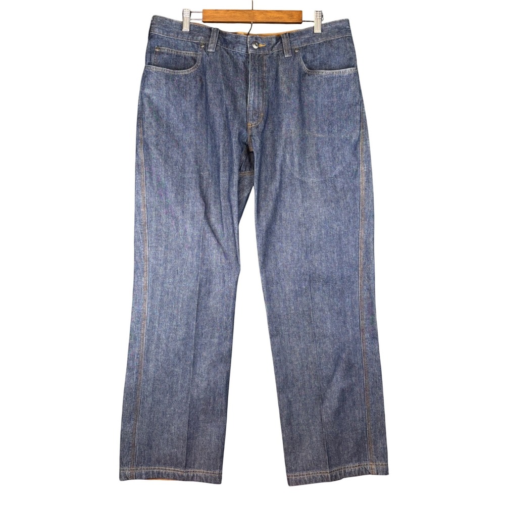 Duluth Trading Co Mens Blue Denim Work Jeans 38x32 Straight 100% Cotton Western
